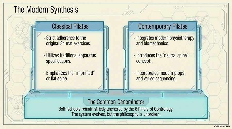 Classical and contemporary Pilates graphic